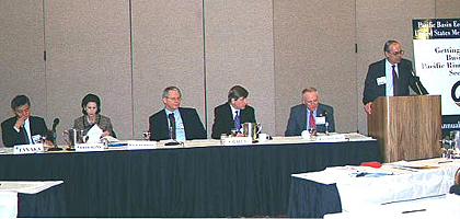 From Left to Right: Hideaki Tanaka, Carole Brookins, Eric Nickerson, Martin N. Baily, John Wadsworth, Jr., and Gary Benanav